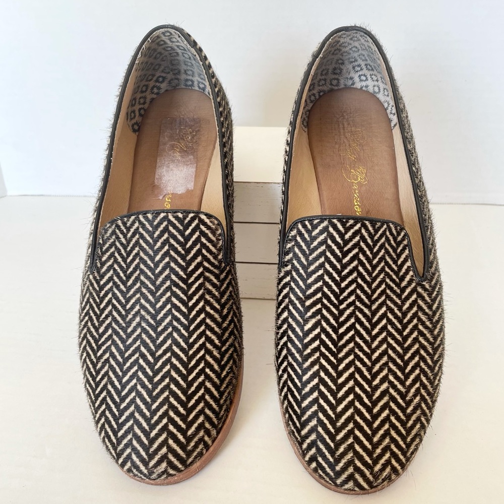 Matt Bernson Calf Hair Herringbone Loafers Women’s 6.5